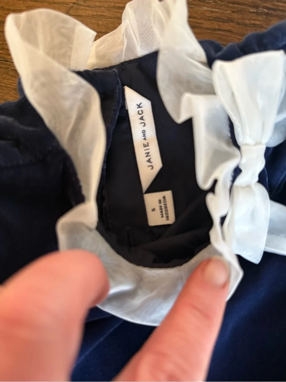 Janie and Jack, Girls Navy Blue Velvet Wide Leg Holiday Jumpsuit, Size 5 EUC